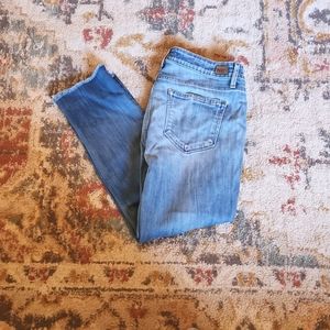 PAIGE - Cropped Mid Rise, Distressed Jeans - Size 27